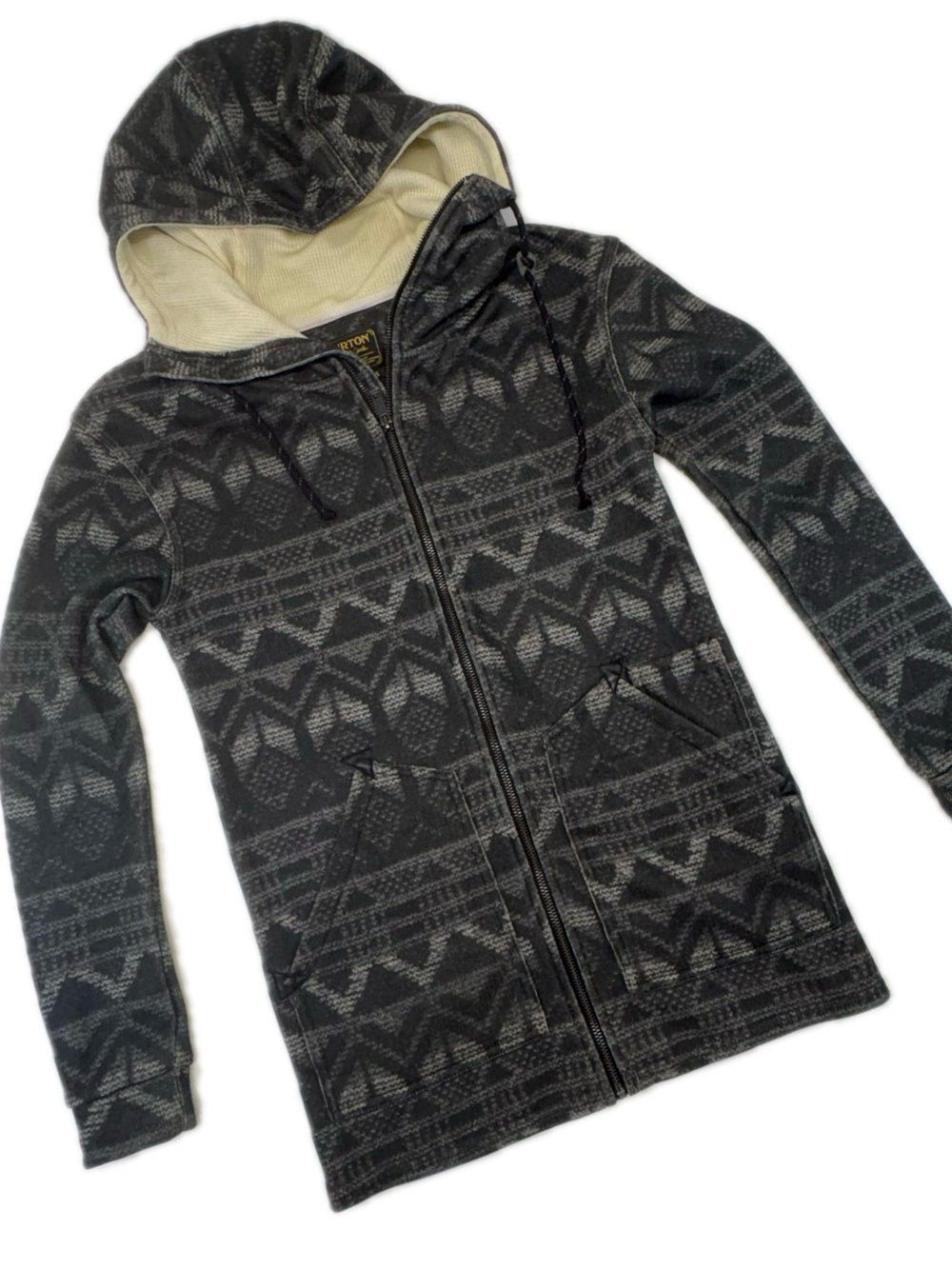 Burton Minxy DRYRIDE Full Zip Fleece Hoodie Knit Sweater Jacket Grey XS